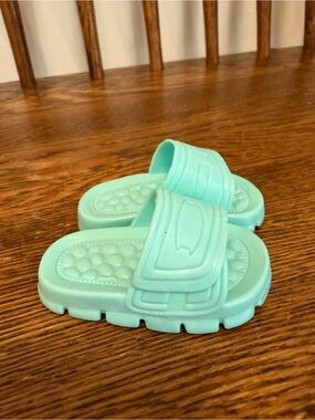 Our Generation 18" Doll Mint Blue Green Foam Slip On Pool Slides Sandals Shoes